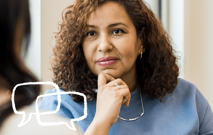 woman listening to her doctor (actor portrayal)
