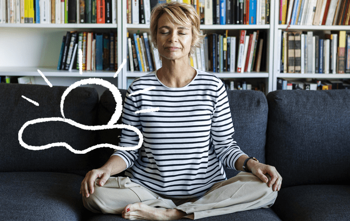 woman practicing practical ways to improve daily living (actor portrayal)