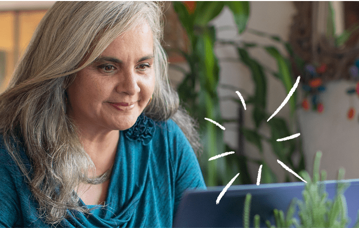 woman working on a computer (actor portrayal)