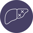 icon of a liver with light scarring from PBC